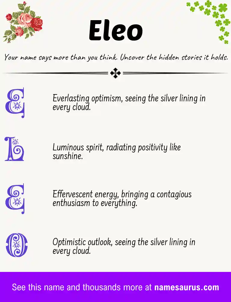 Acrostic poem about Eleo.