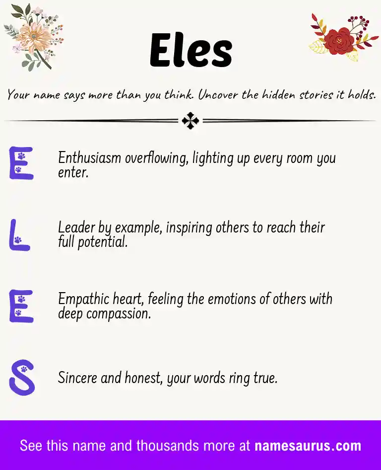 Acrostic poem about Eles.
