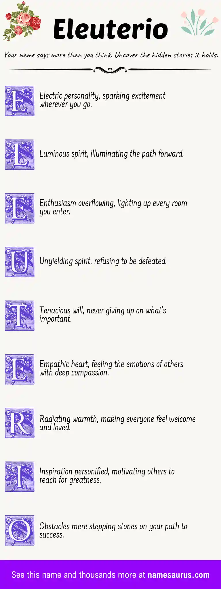 Acrostic poem about Eleuterio.