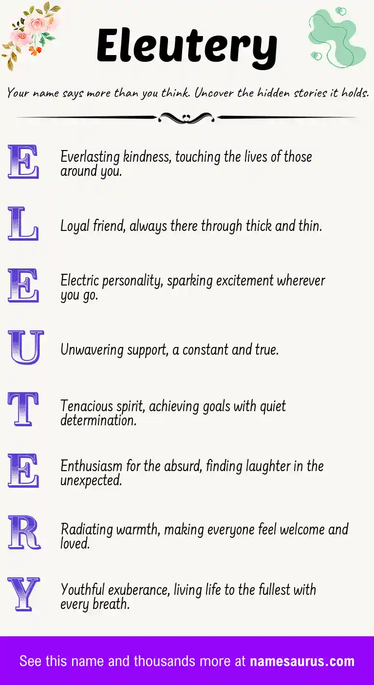 Acrostic poem about Eleutery.