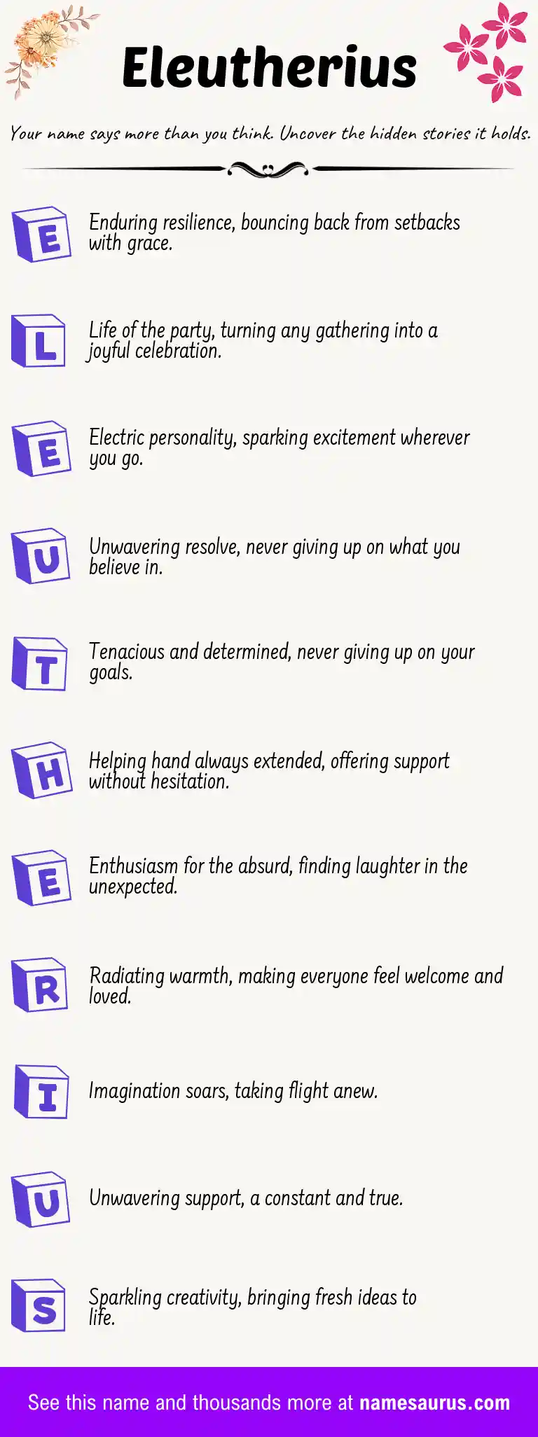 Acrostic poem about Eleutherius.