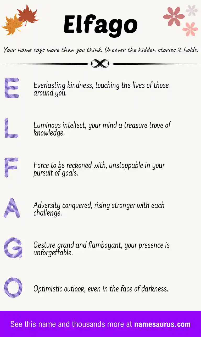 Acrostic poem about Elfago.