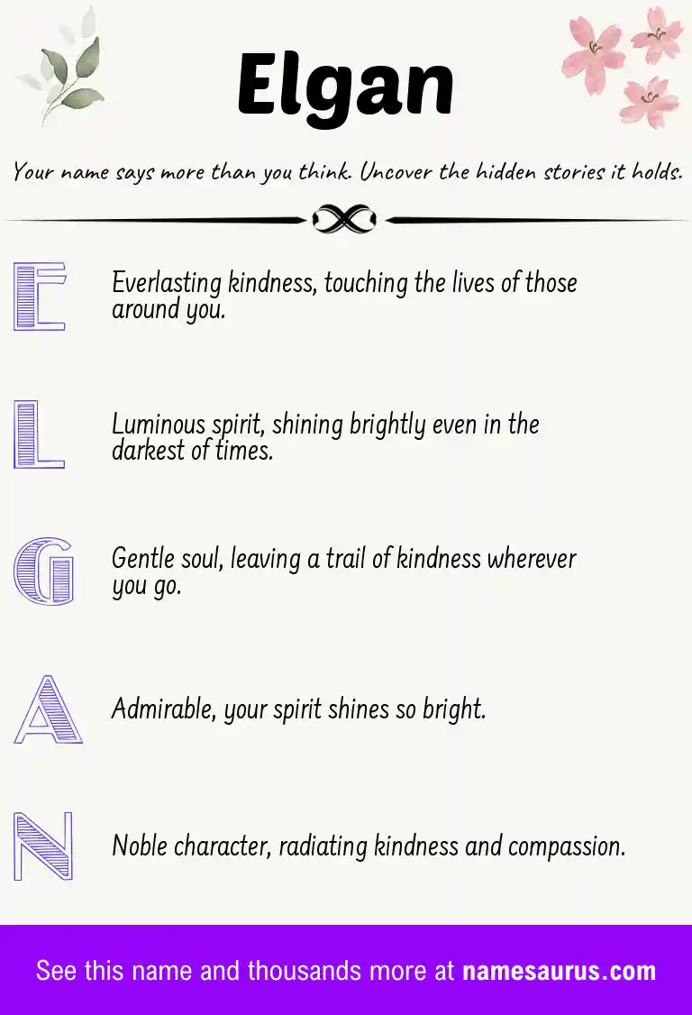 Acrostic poem about Elgan.