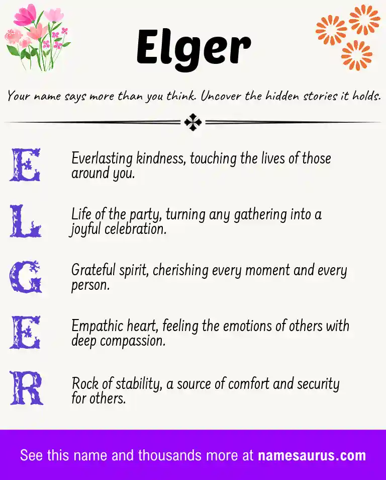 Acrostic poem about Elger.