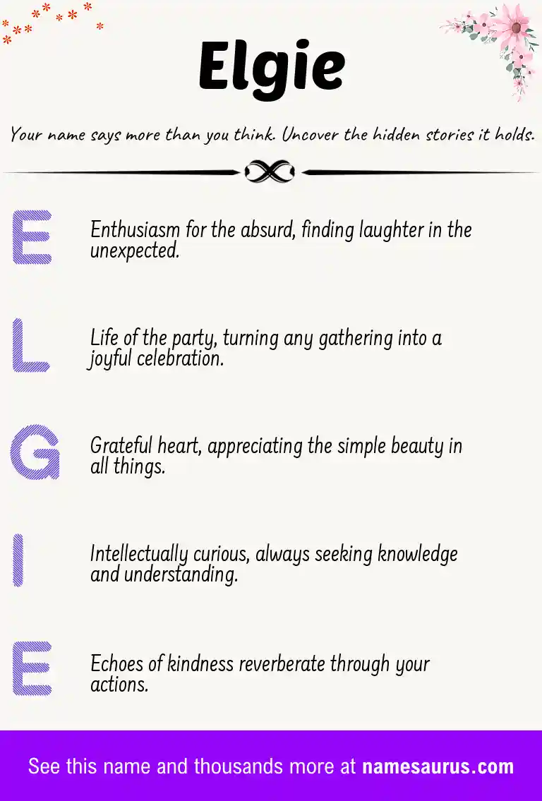 Acrostic poem about Elgie.