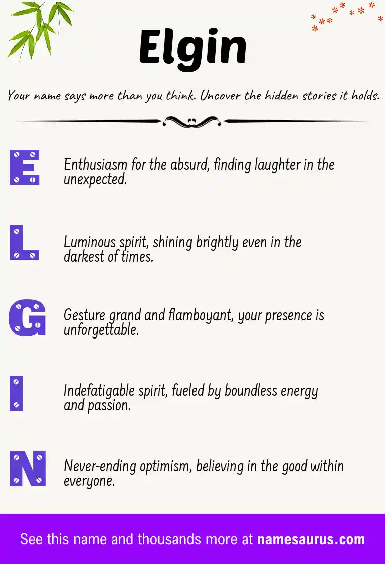 Acrostic poem about Elgin.