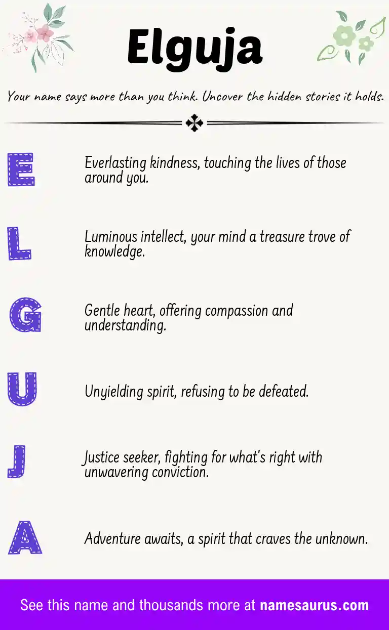 Acrostic poem about Elguja.