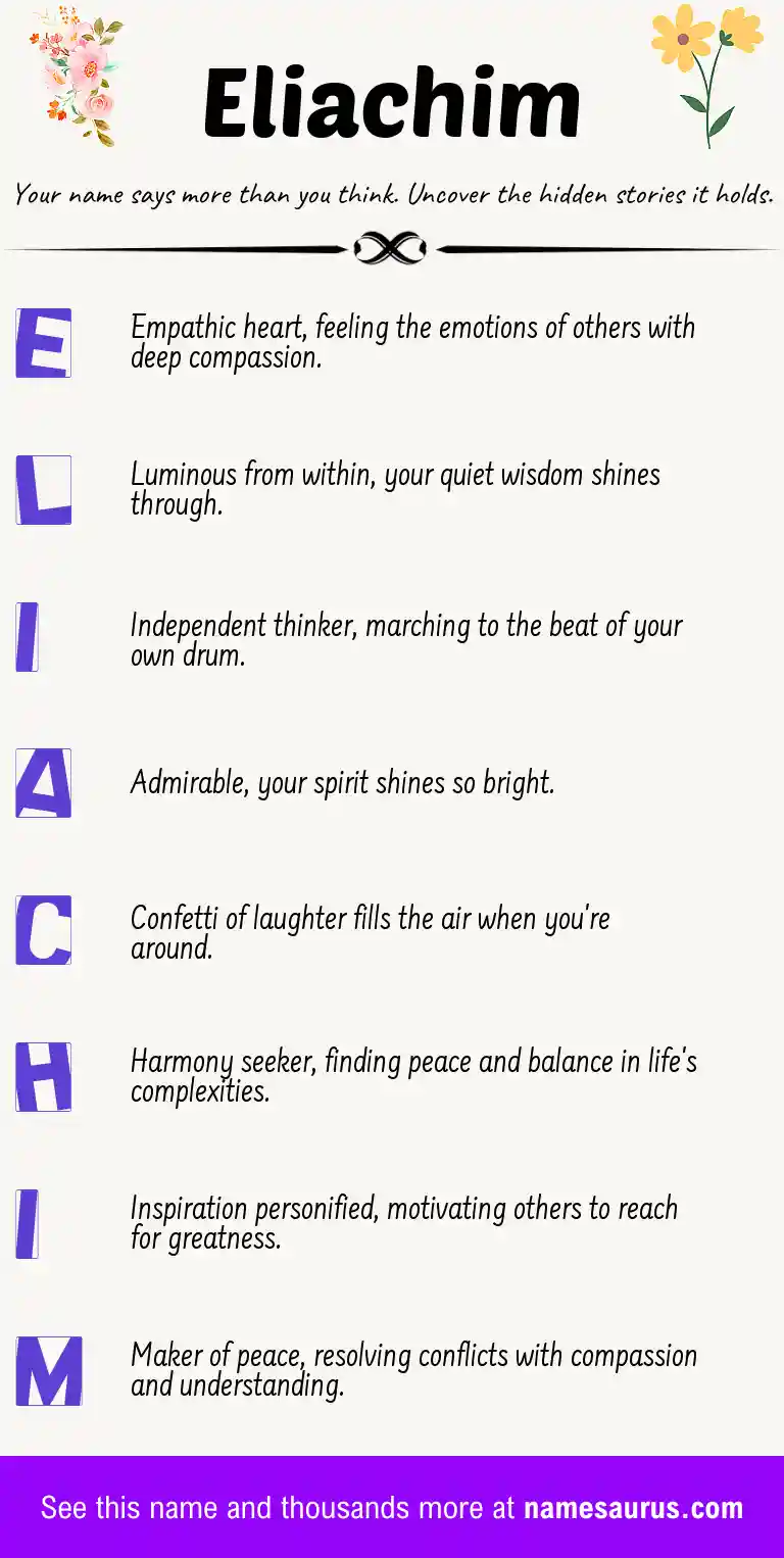 Acrostic poem about Eliachim.
