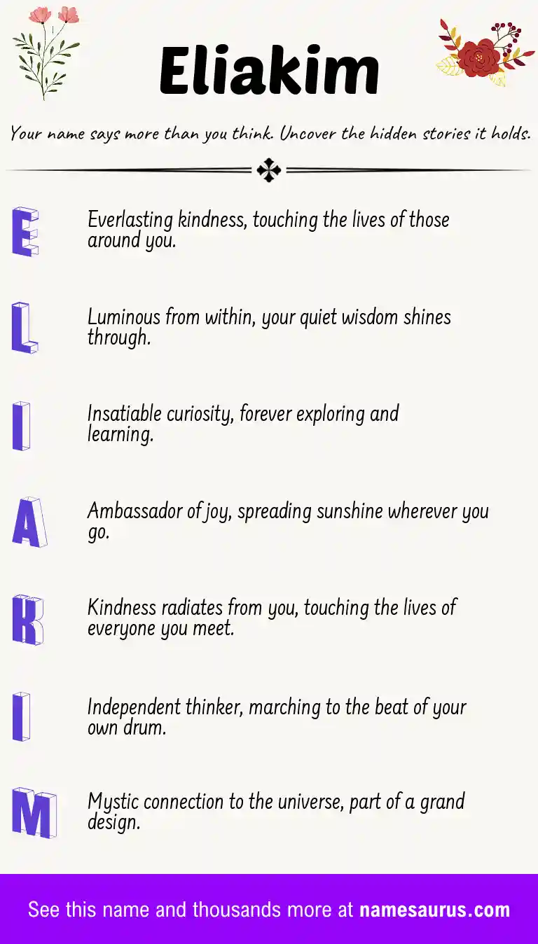 Acrostic poem about Eliakim.