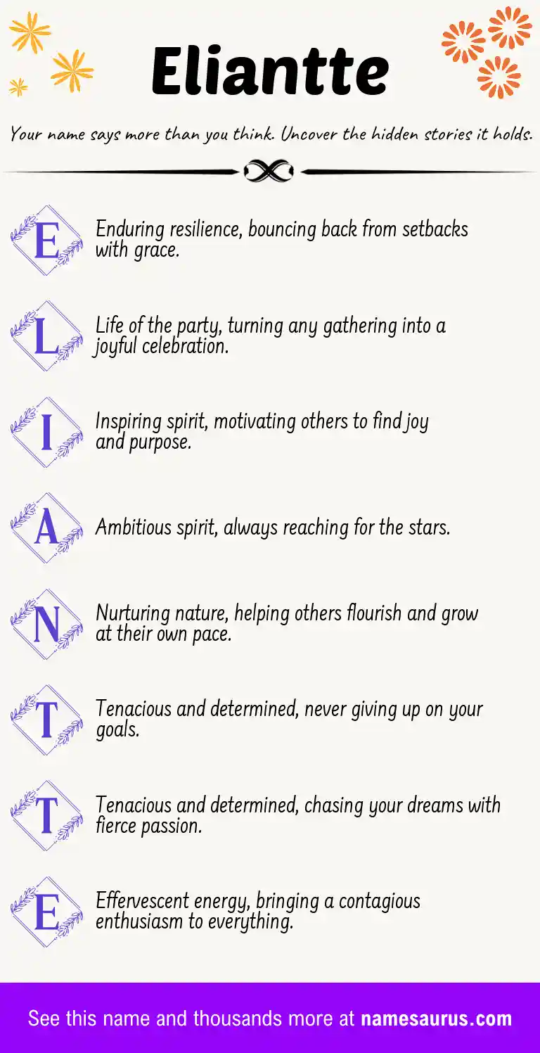 Acrostic poem about Eliantte.