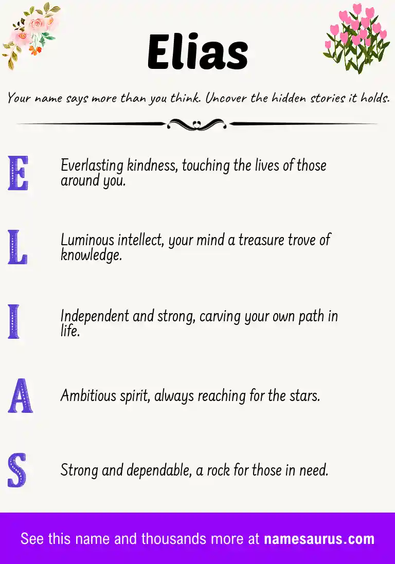 Acrostic poem about Elias.