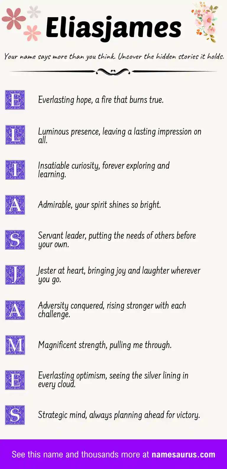Acrostic poem about Eliasjames.