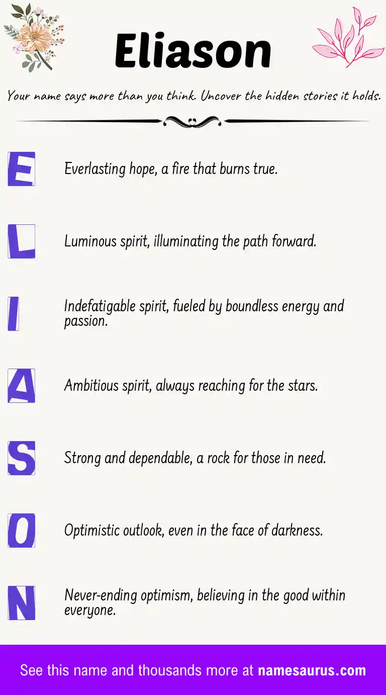 Acrostic poem about Eliason.