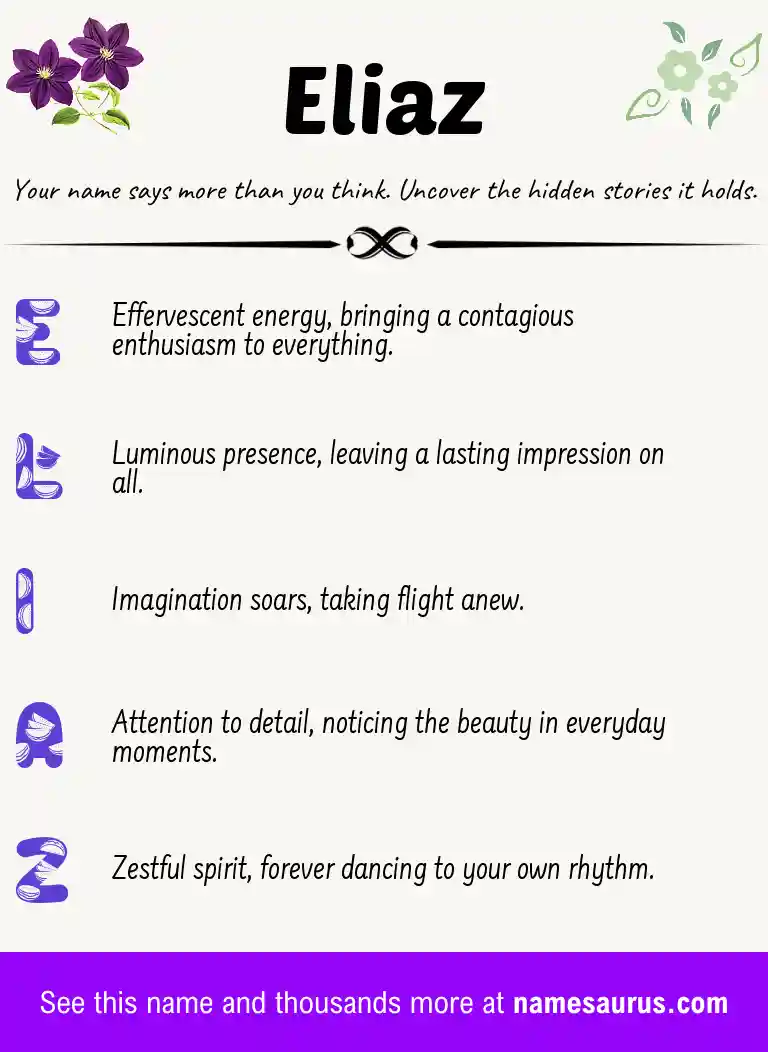 Acrostic poem about Eliaz.