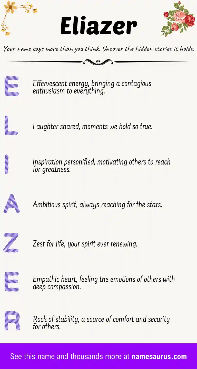 Acrostic poem about Eliazer.