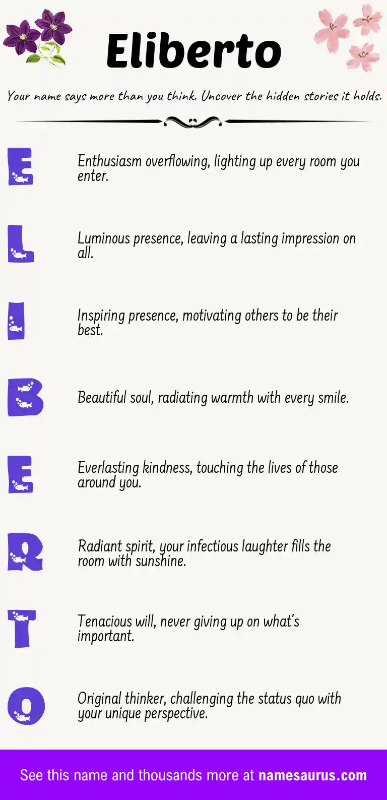 Acrostic poem about Eliberto.
