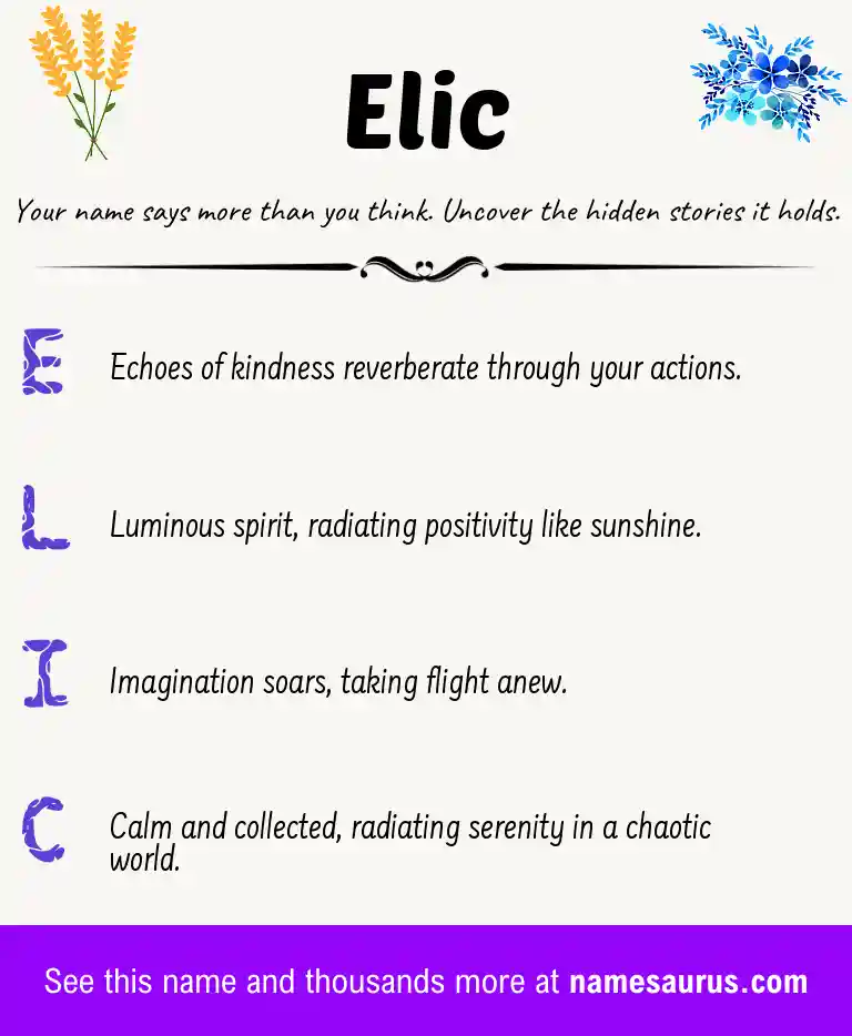 Acrostic poem about Elic.