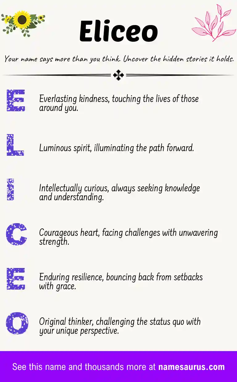 Acrostic poem about Eliceo.