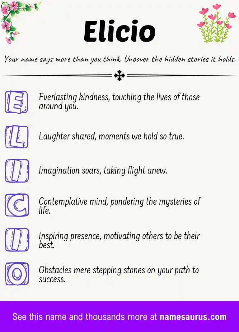 Acrostic poem about Elicio.