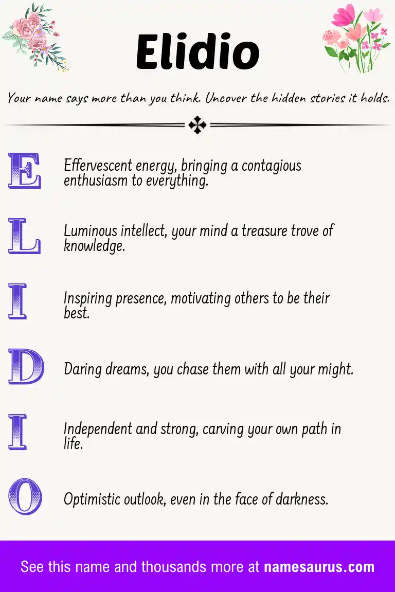Acrostic poem about Elidio.