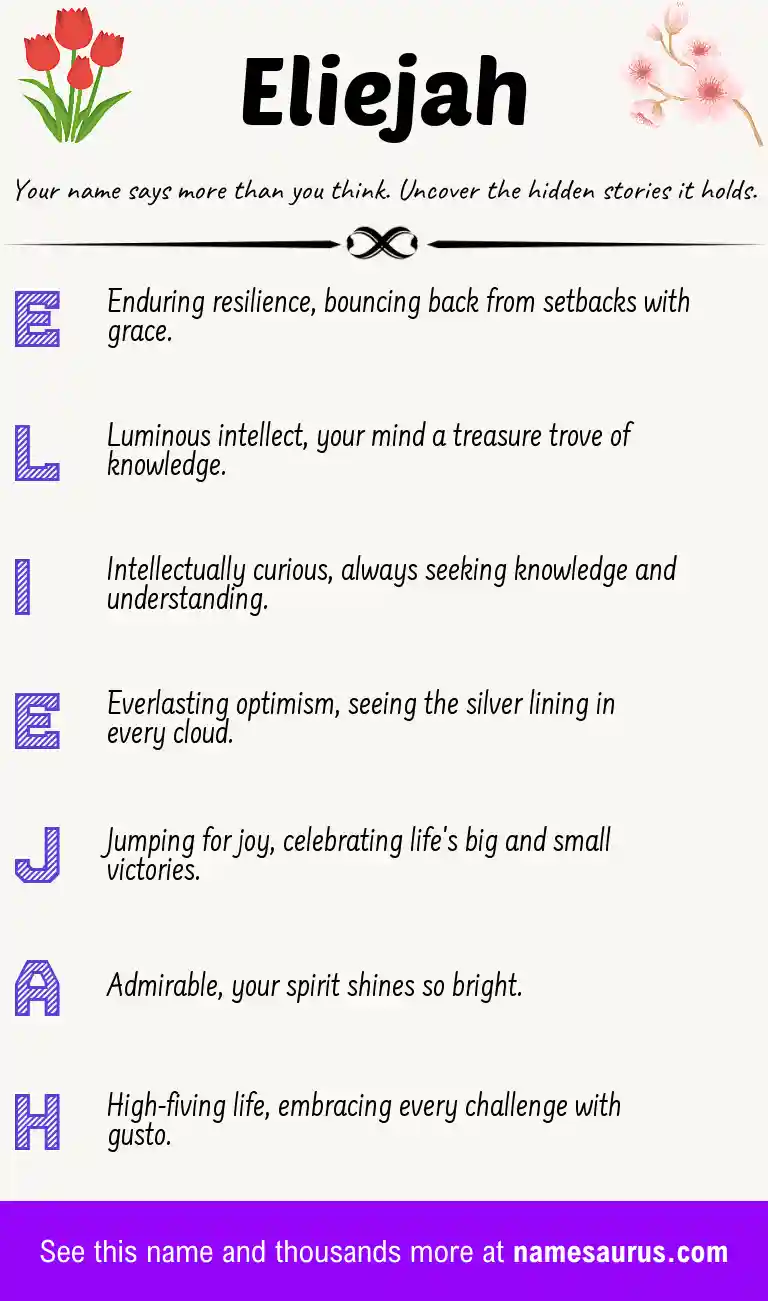Acrostic poem about Eliejah.