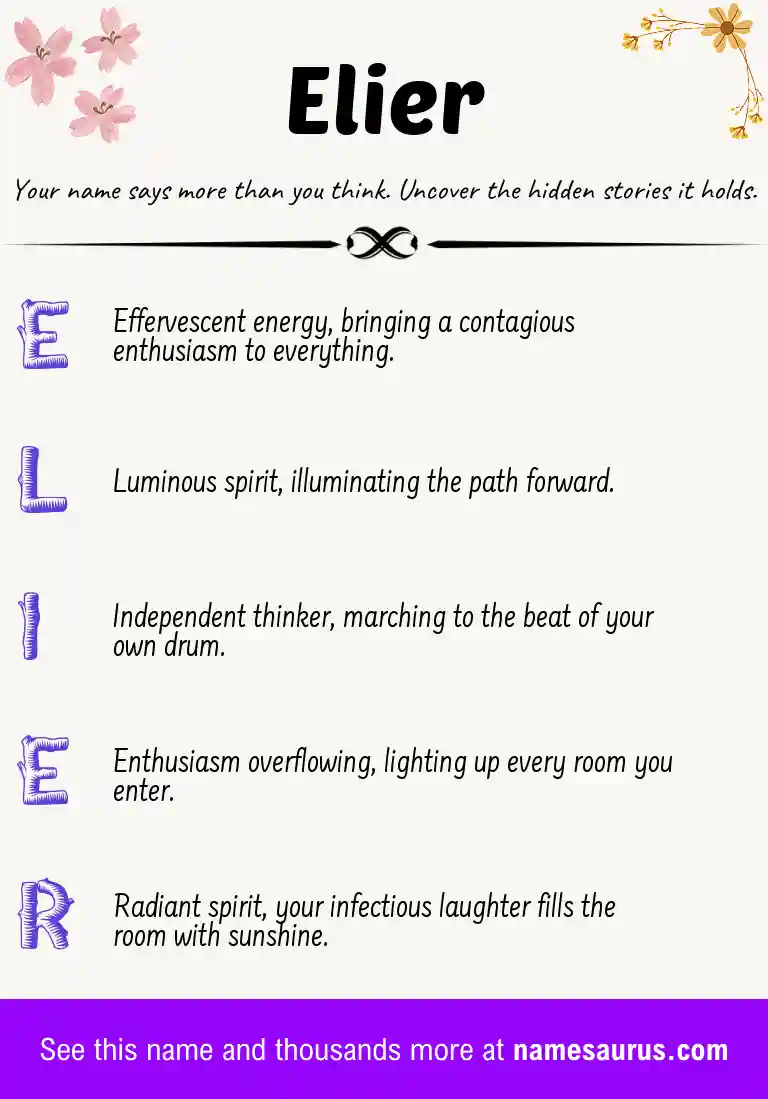 Acrostic poem about Elier.