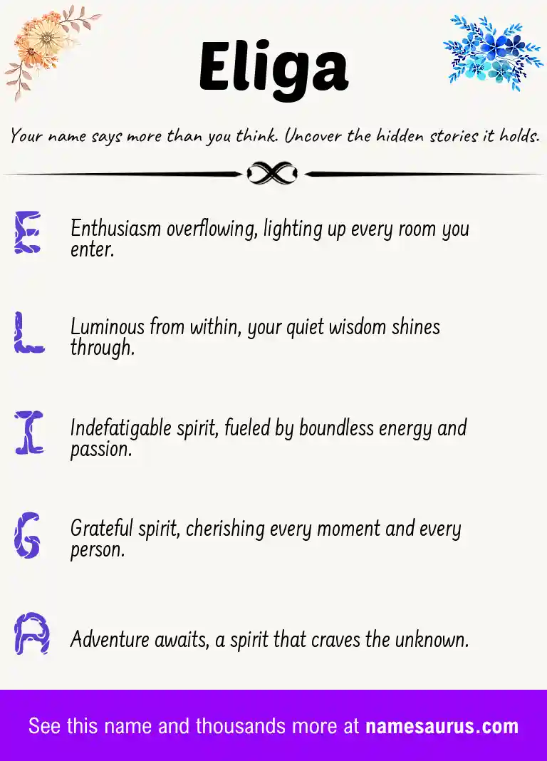 Acrostic poem about Eliga.