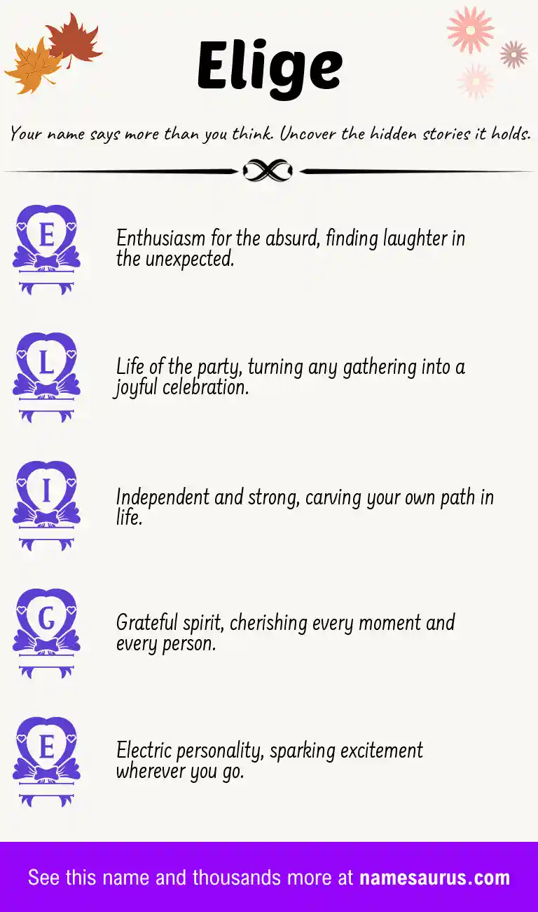 Acrostic poem about Elige.