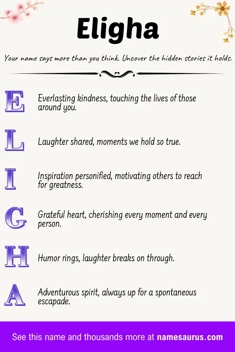 Acrostic poem about Eligha.