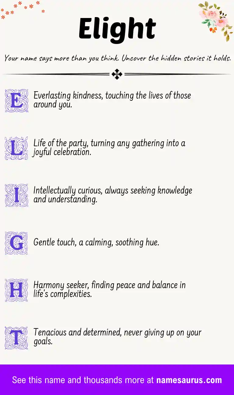 Acrostic poem about Elight.