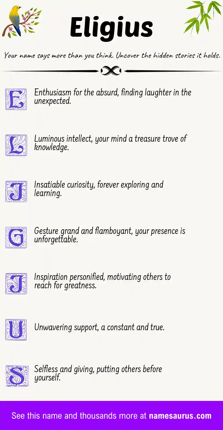 Acrostic poem about Eligius.