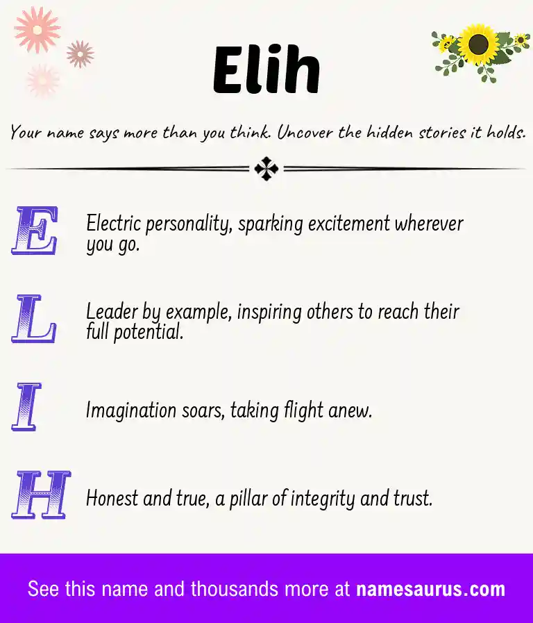 Acrostic poem about Elih.