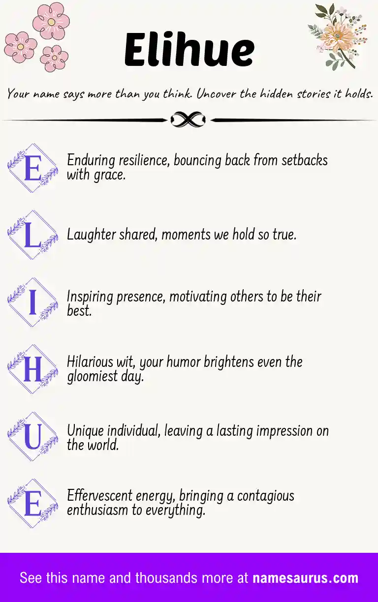 Acrostic poem about Elihue.