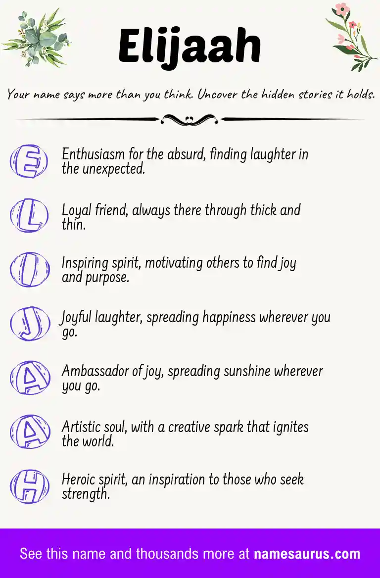 Acrostic poem about Elijaah.