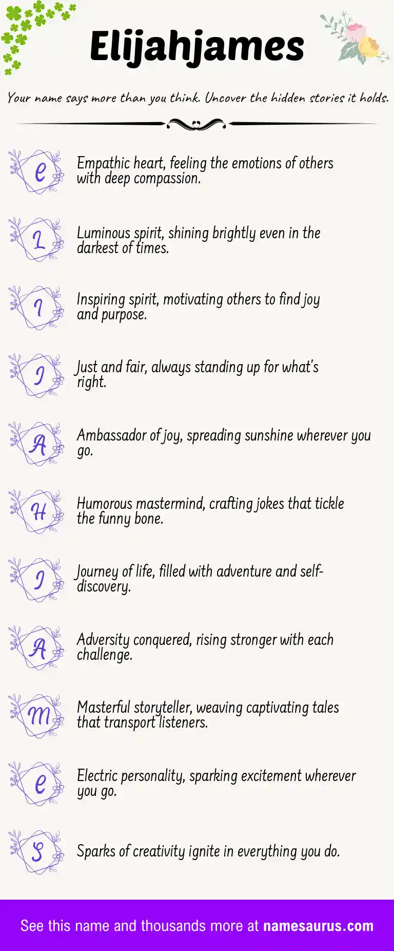 Acrostic poem about Elijahjames.