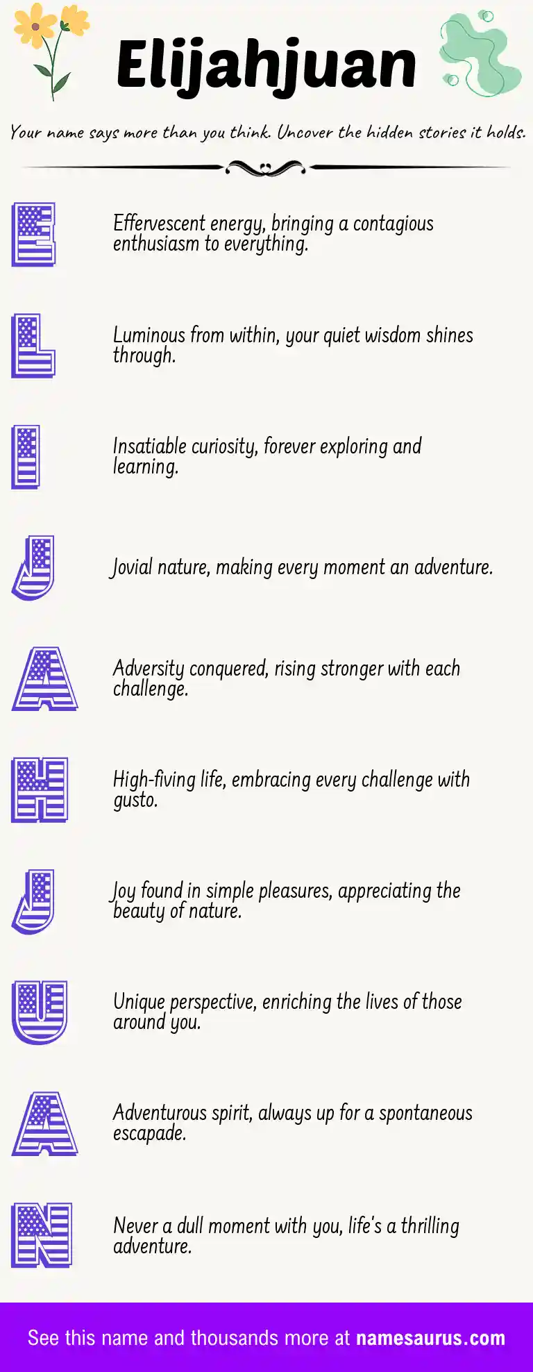 Acrostic poem about Elijahjuan.
