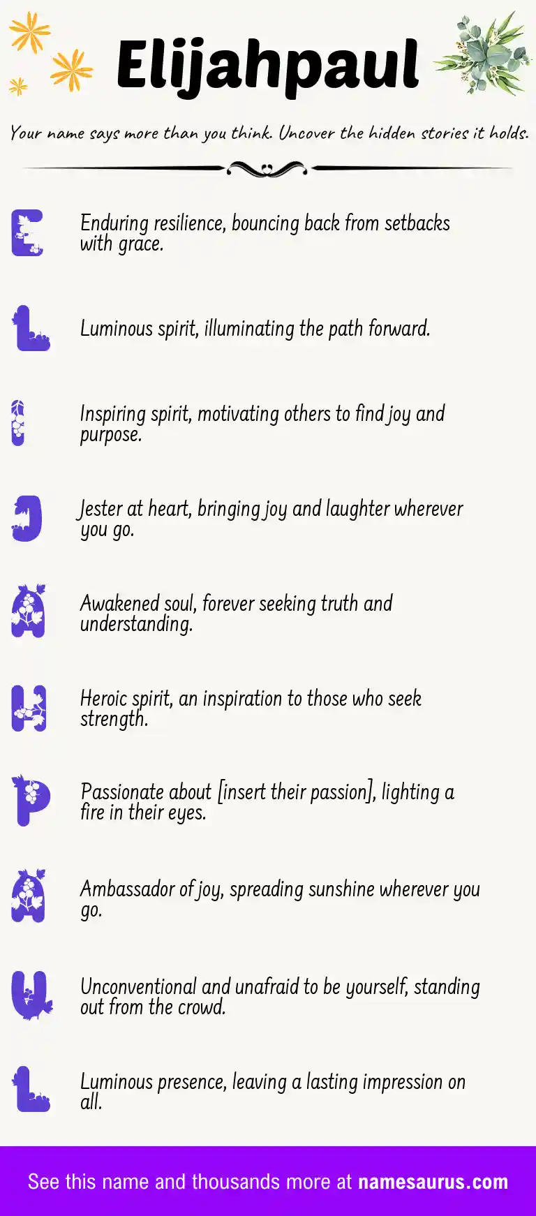 Acrostic poem about Elijahpaul.