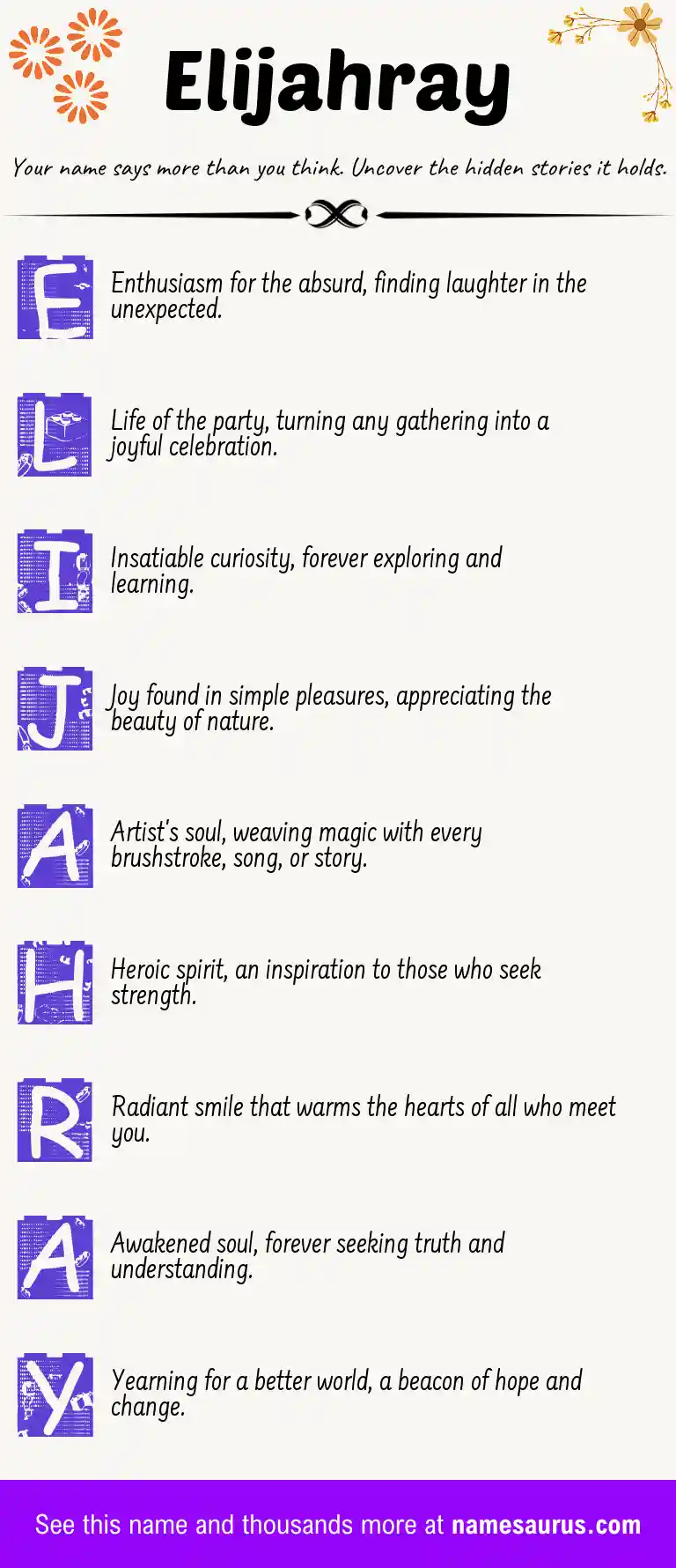 Acrostic poem about Elijahray.