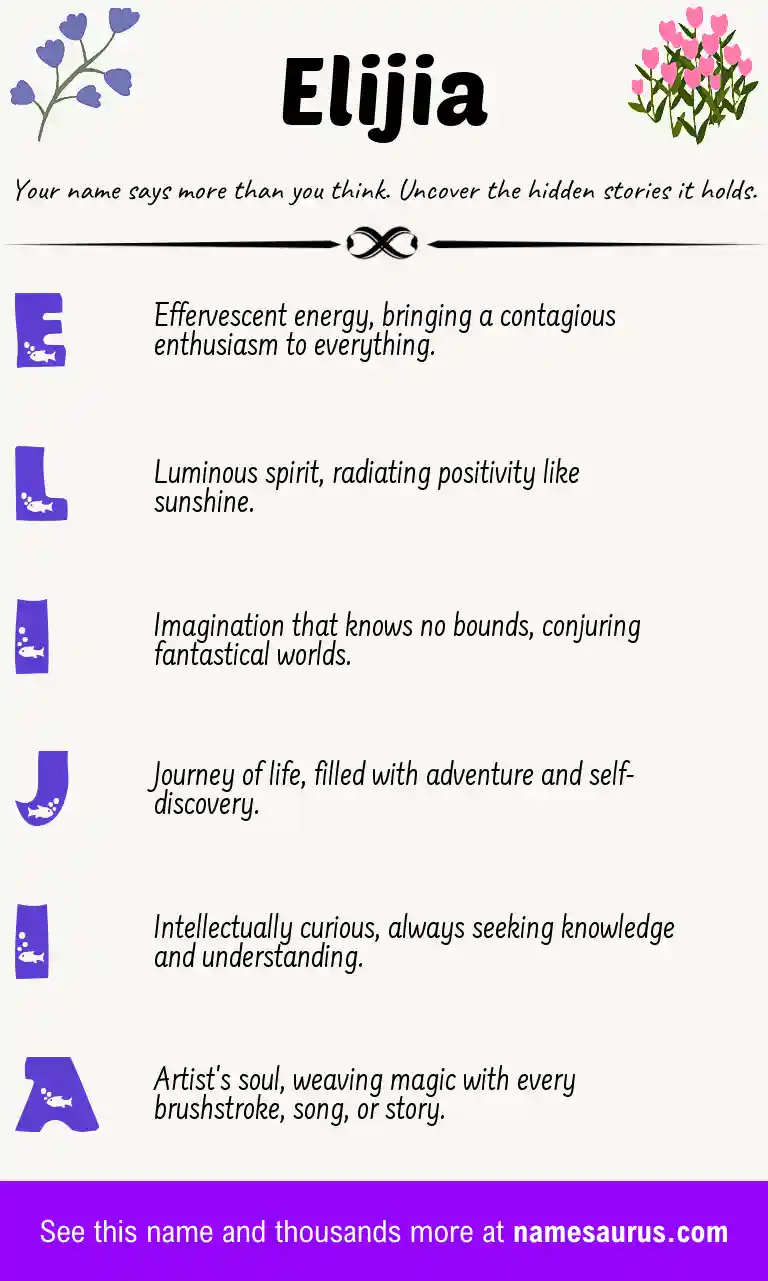 Acrostic poem about Elijia.
