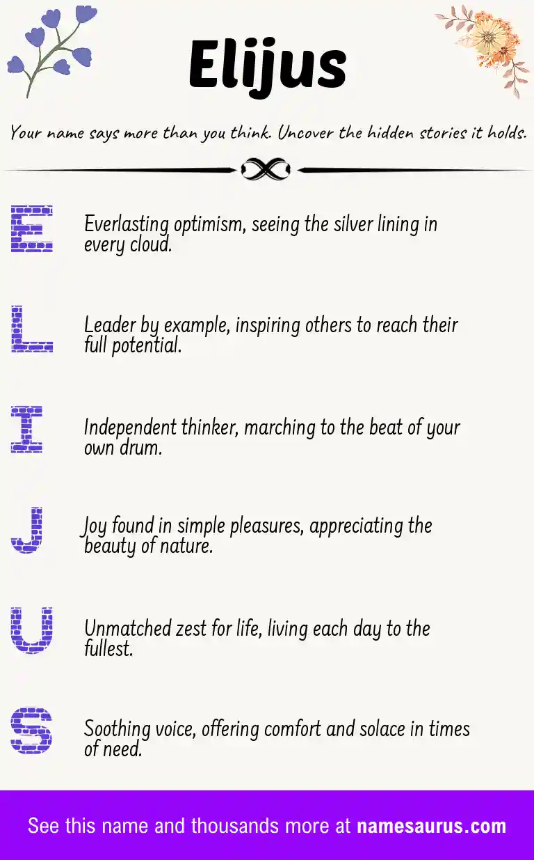 Acrostic poem about Elijus.