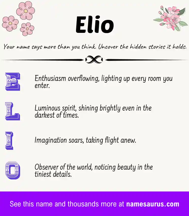 Acrostic poem about Elio.