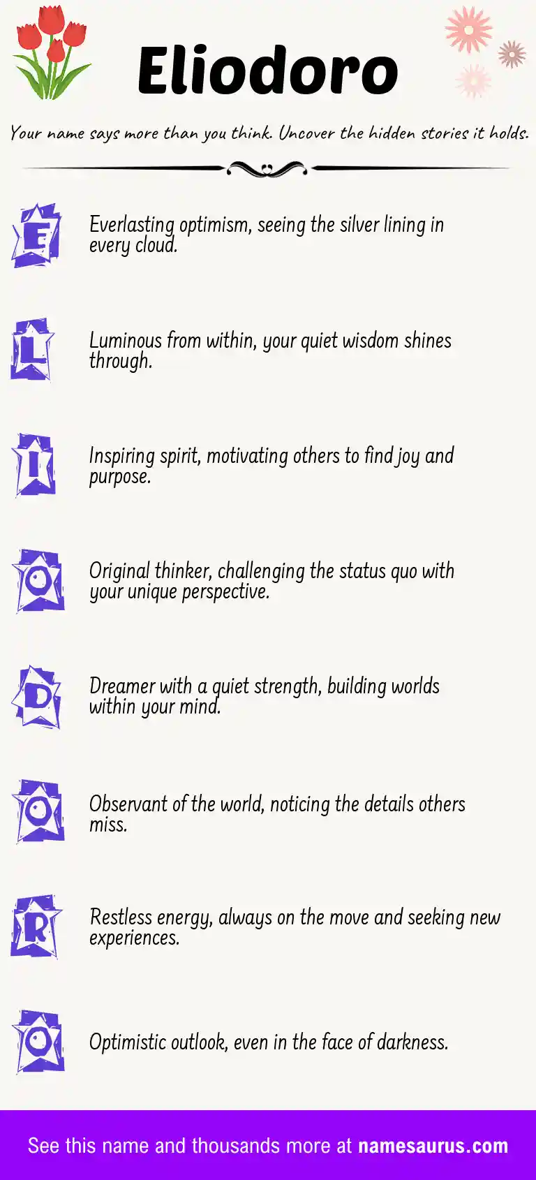Acrostic poem about Eliodoro.