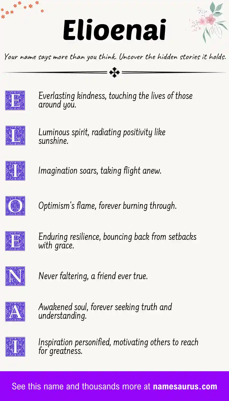 Acrostic poem about Elioenai.