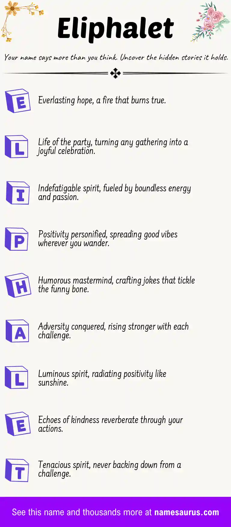 Acrostic poem about Eliphalet.