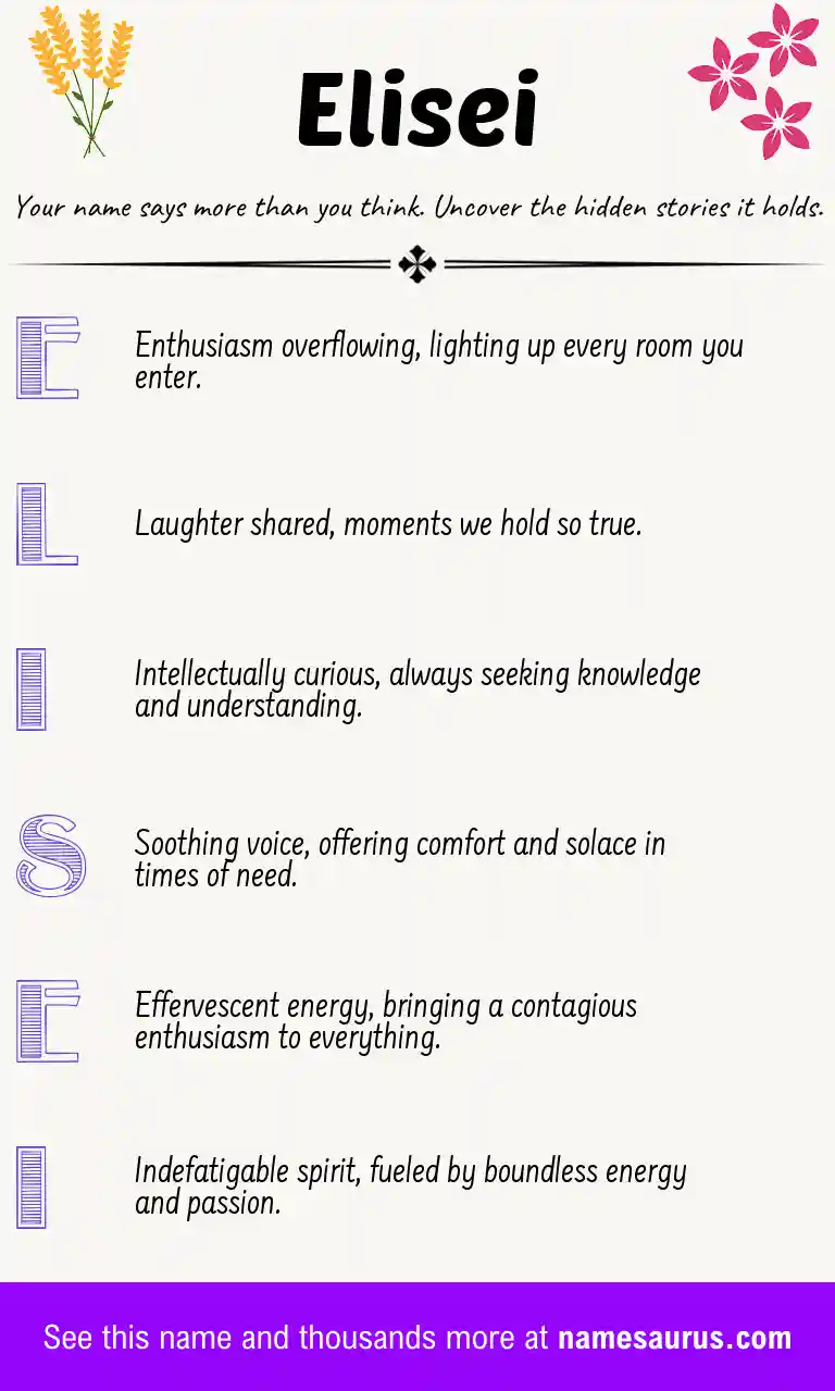 Acrostic poem about Elisei.
