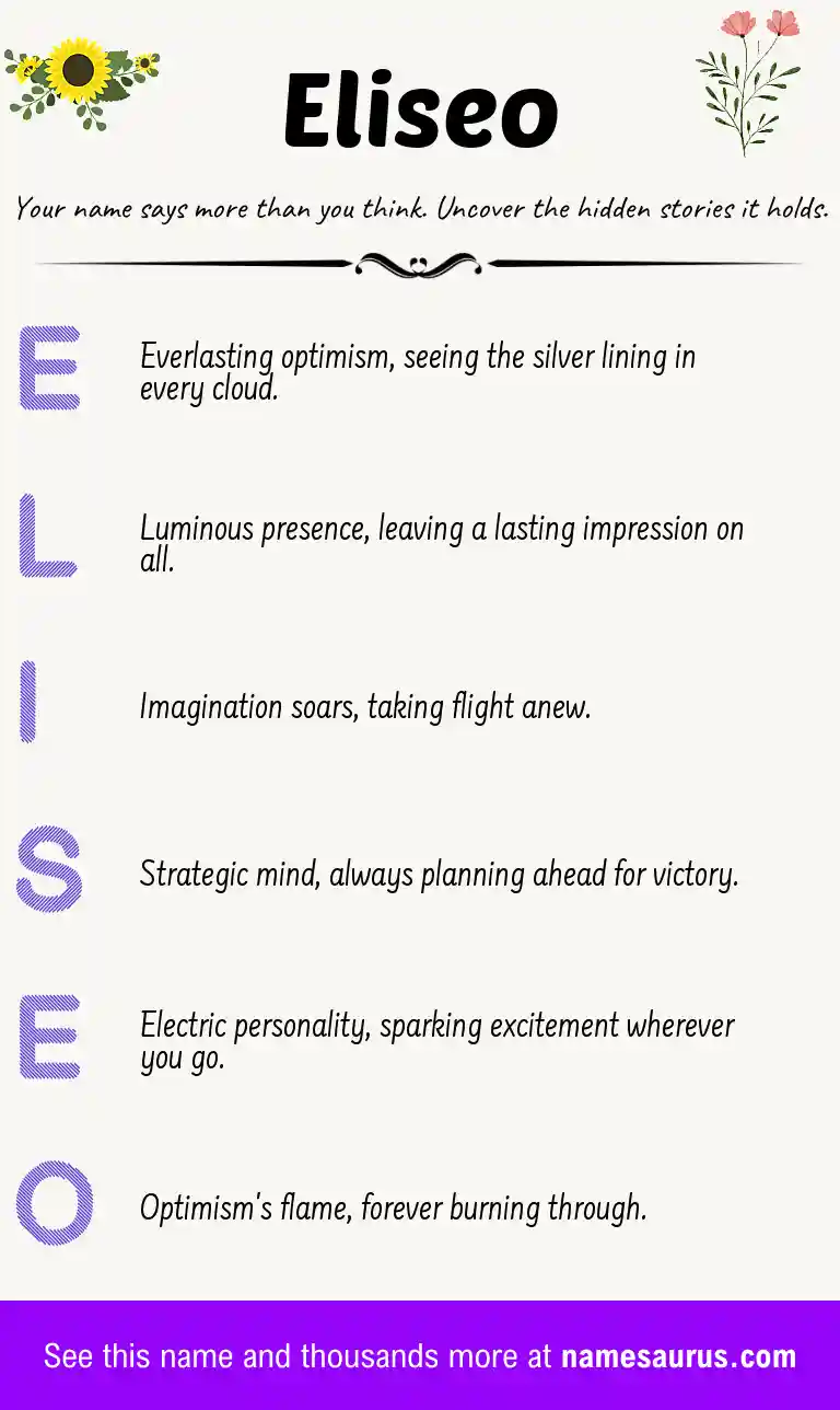 Acrostic poem about Eliseo.
