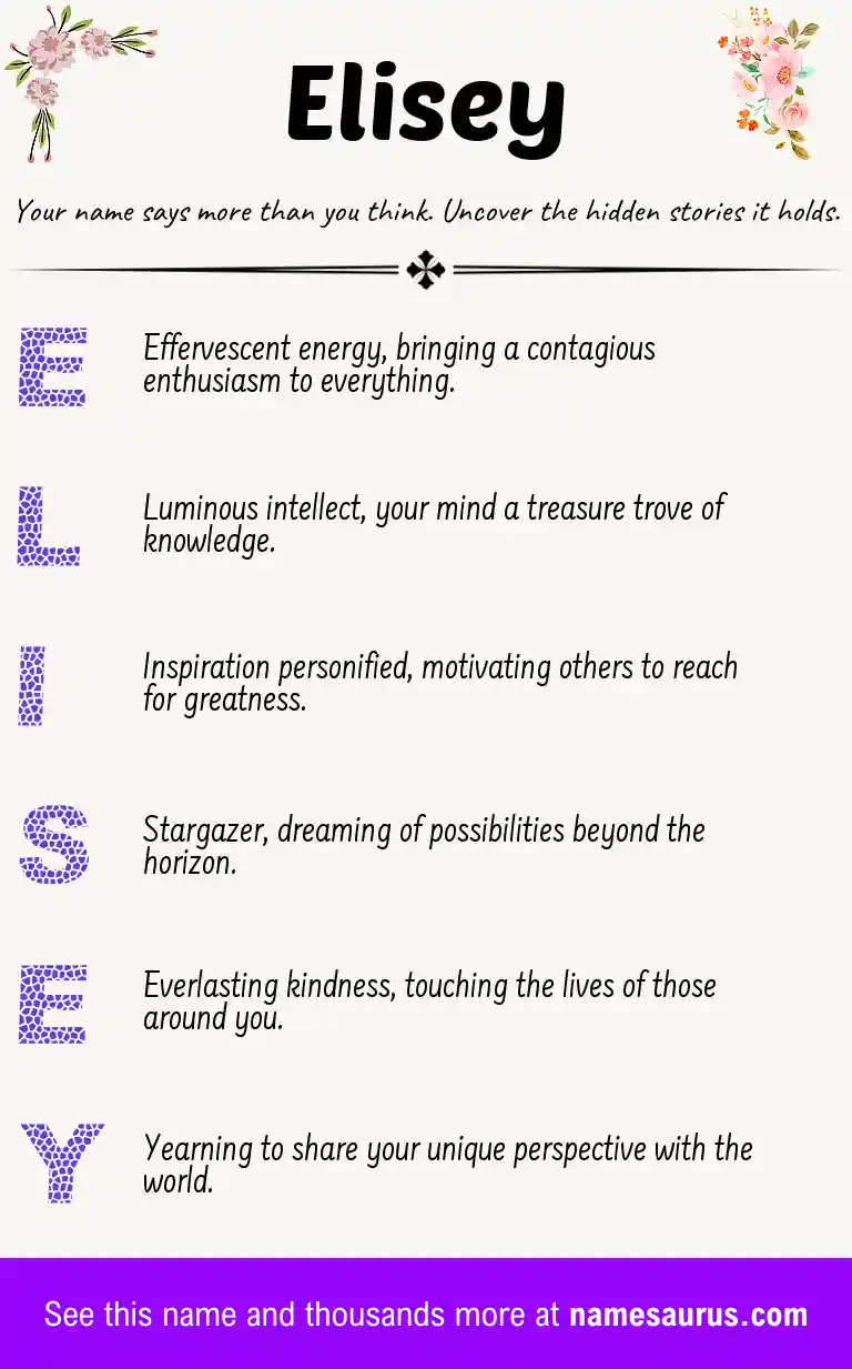 Acrostic poem about Elisey.