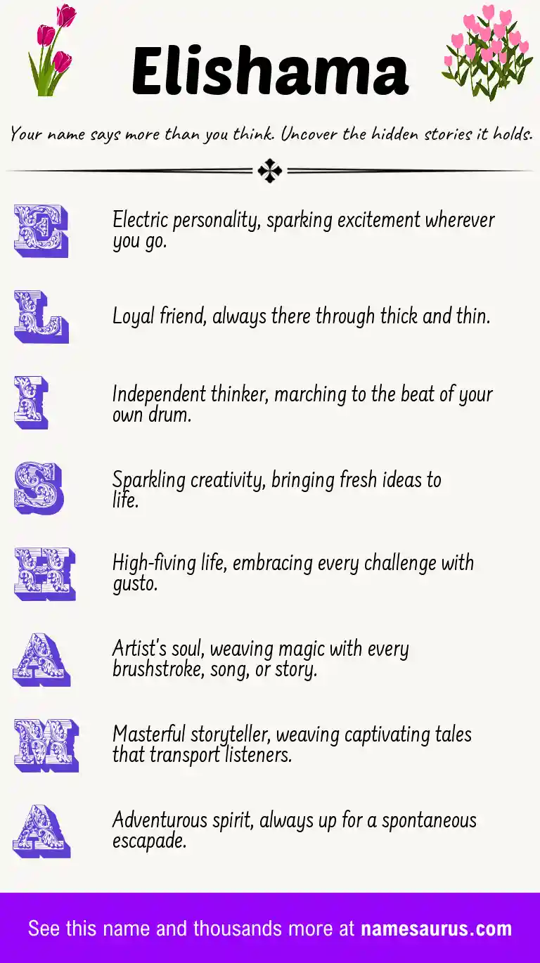 Acrostic poem about Elishama.