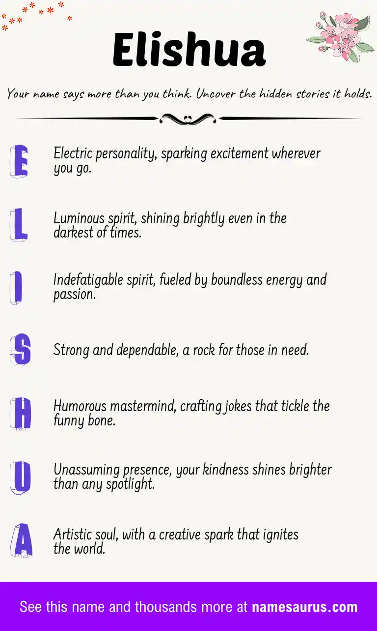 Acrostic poem about Elishua.