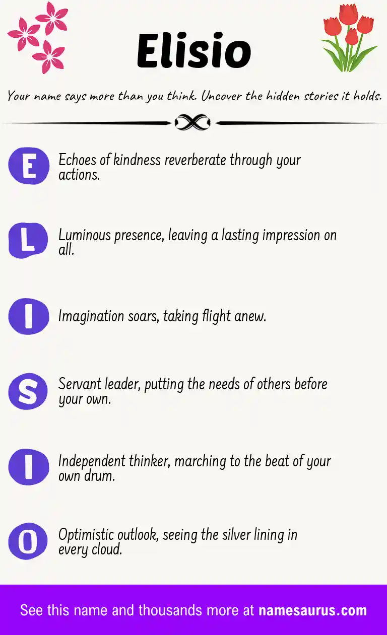 Acrostic poem about Elisio.